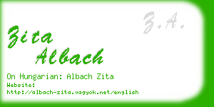 zita albach business card